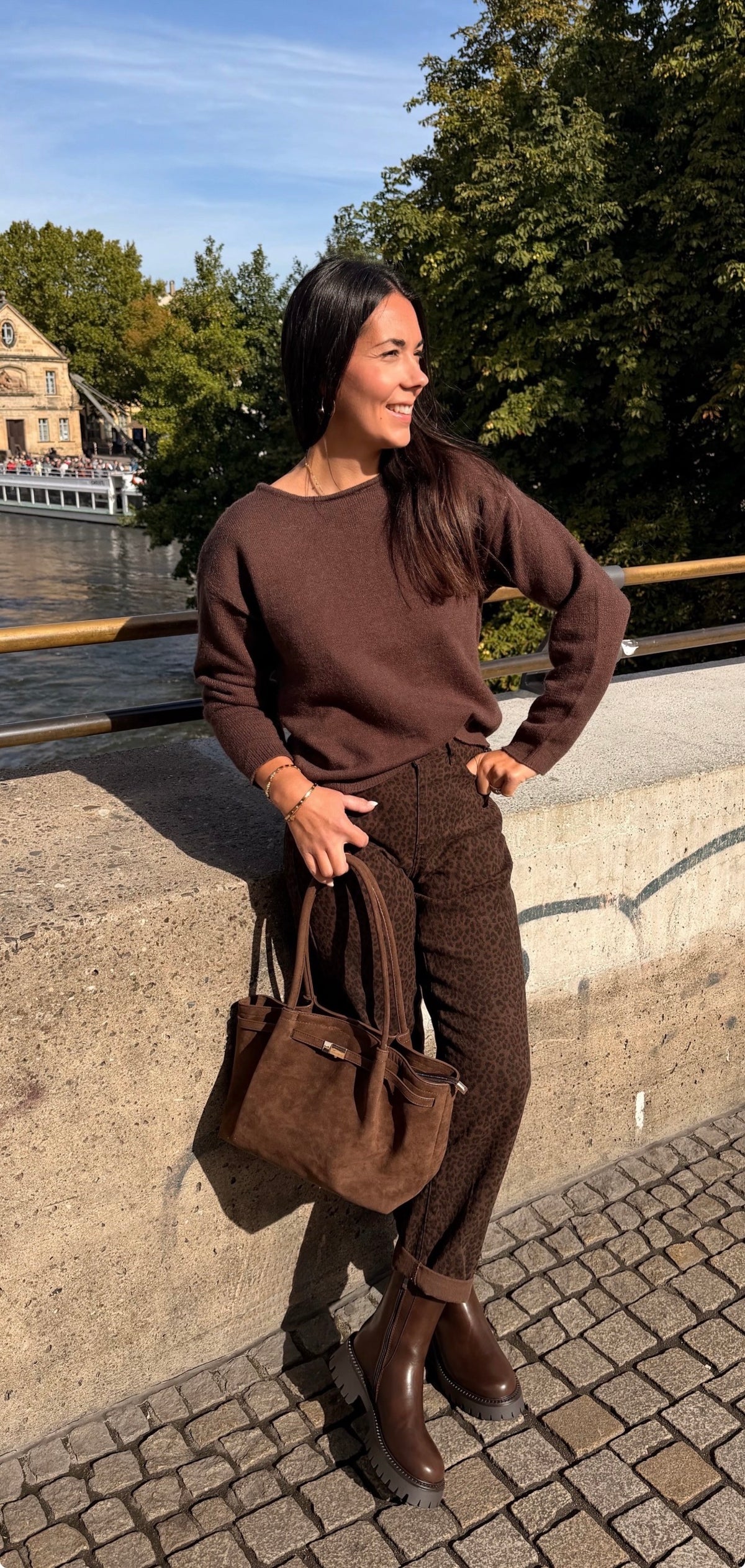 MIDI PULLI LACE BRAUN
