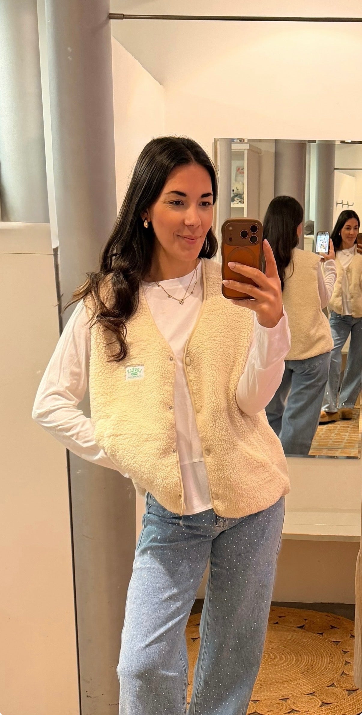 Teddy Weste Beige