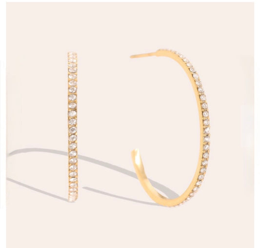 Ohrringe Big Hoops Strass