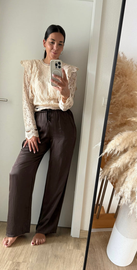 Bluse Bohemian Crochet creme
