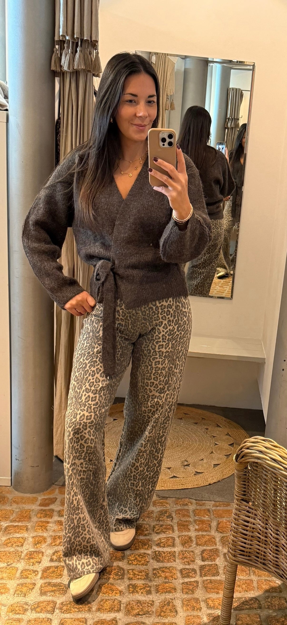 Wickelcardigan in braun