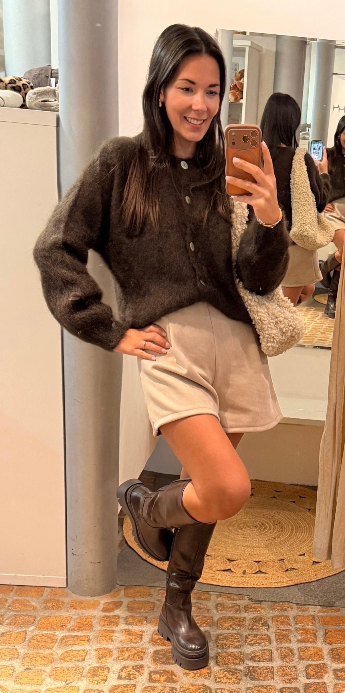 Kuscheliger Mohair Cardigan dunkelbraun