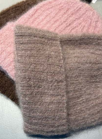 Cosy Mohair Mütze in mauve