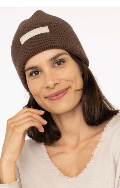Zwillingsherz Mütze in braun