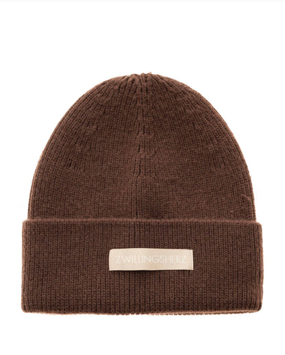 Zwillingsherz Mütze in braun