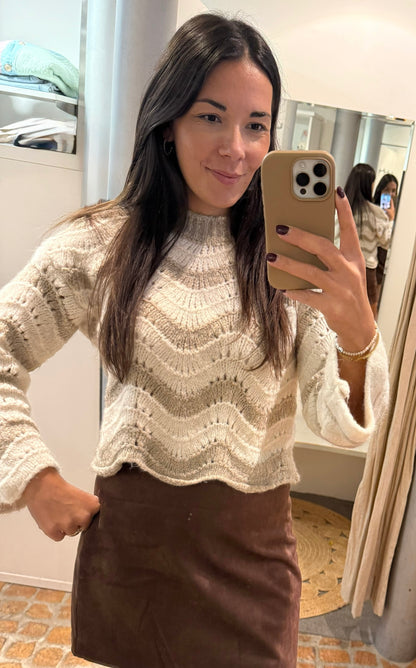 Strick Pulli in beige