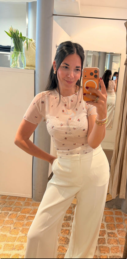 LACE SHIRT CHERRY