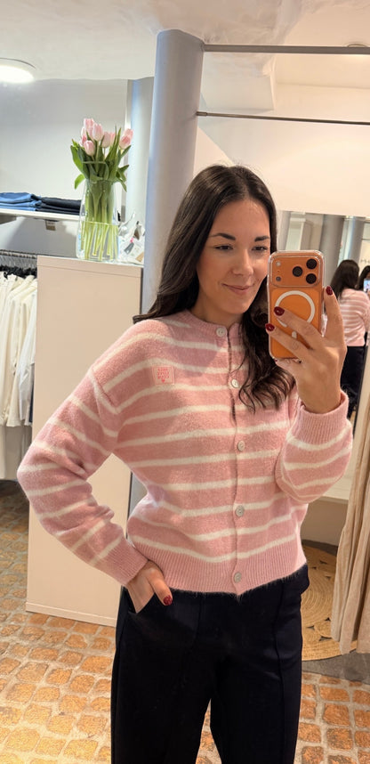 CARDIGAN SELF LOVE CLUB ROSA GESTREIFT