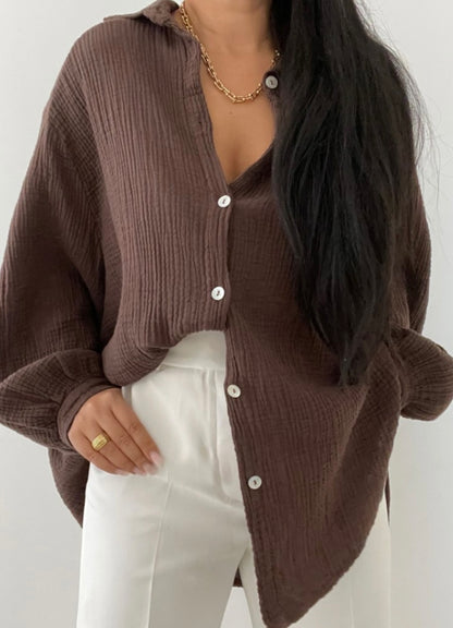Musselin Bluse schokobraun
