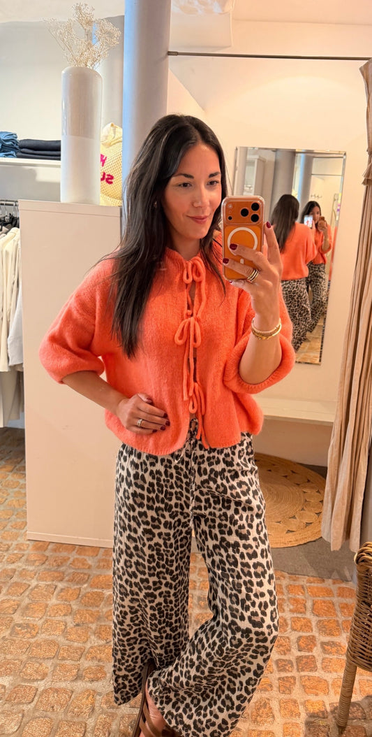 CARDIGAN MIT SCHLEIFEN PEACH