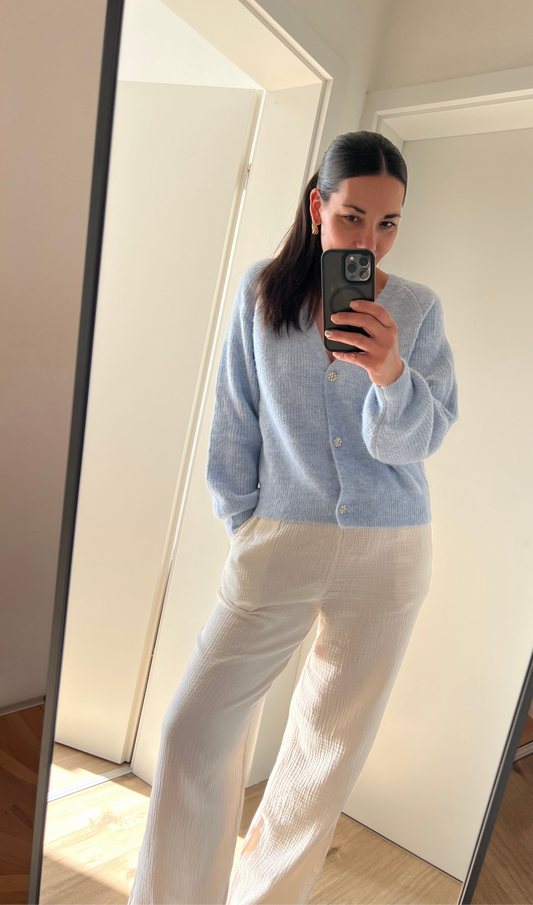 Cardigan V-Ausschnitt Jewellery in blue
