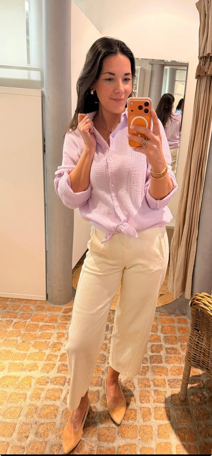 MUSSELIN BLUSE FLIEDER