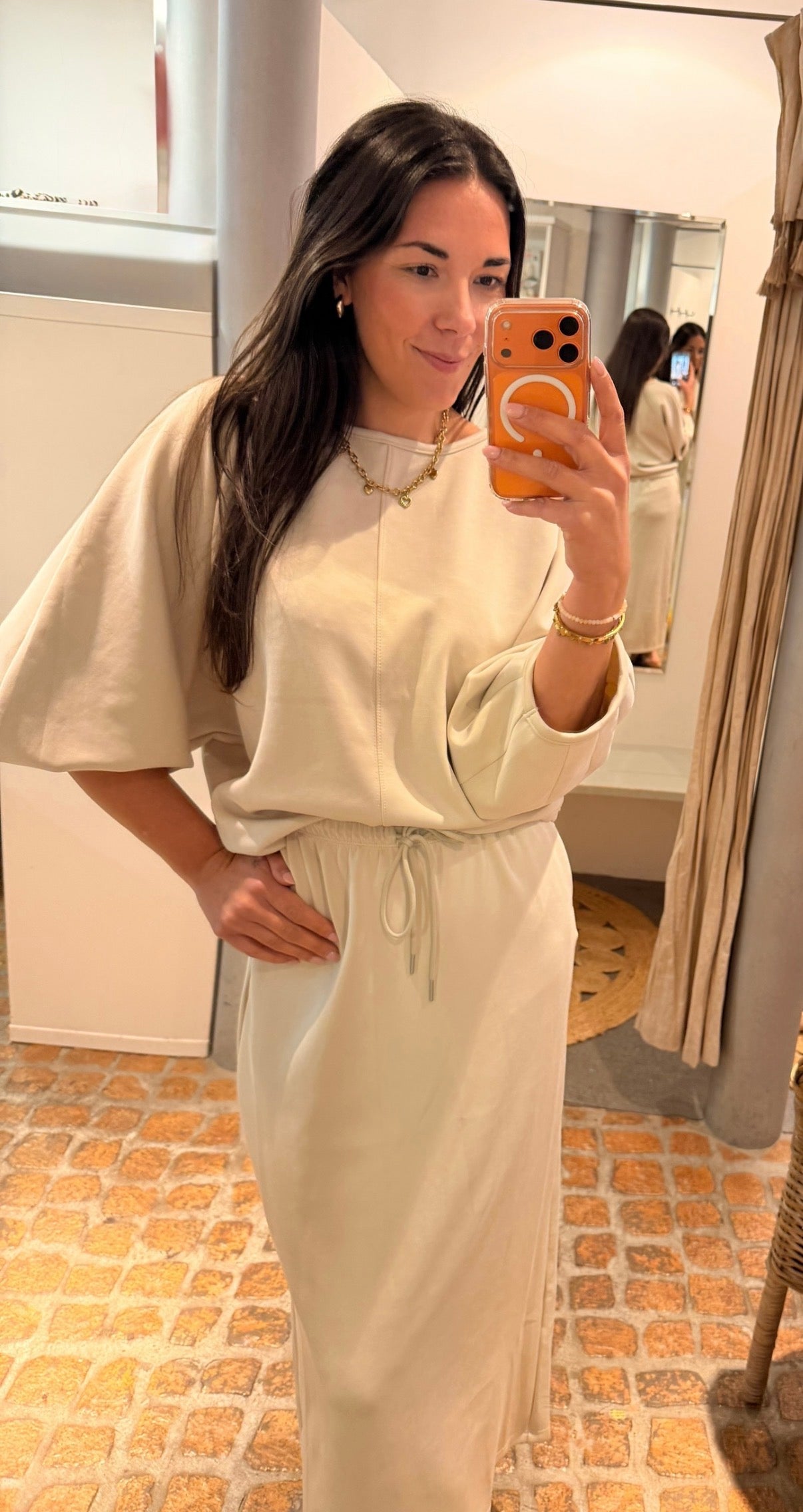 Maxi Rock Milano in beige super weich