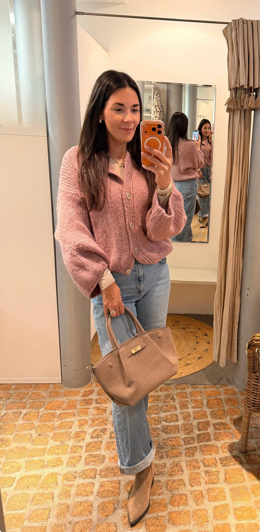 Grobstrick Cardigan altrosa