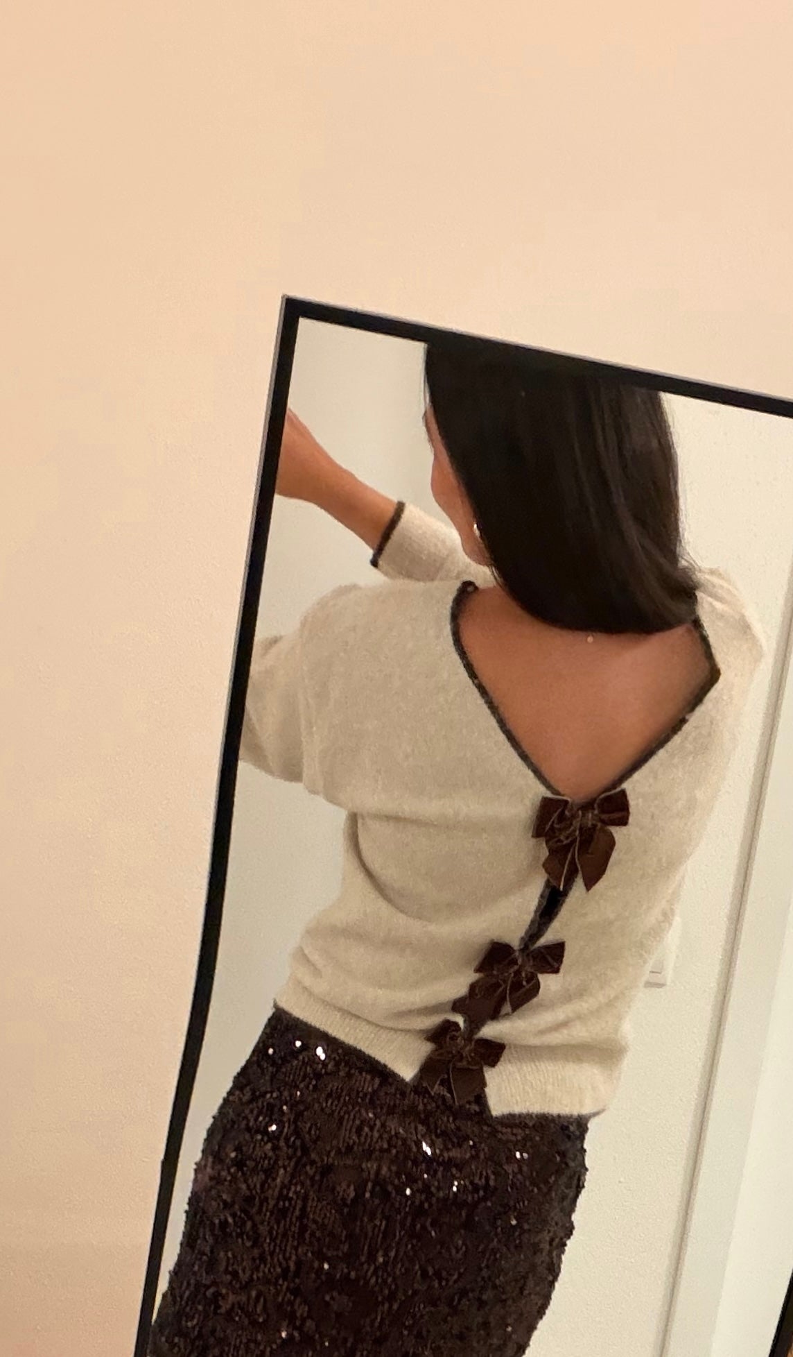 Strick Pulli BOW in beige