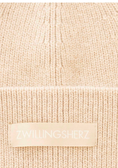 Zwillingsherz Mütze in beige