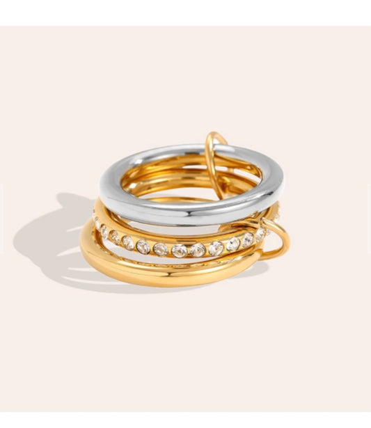 RING DREIFACH VERBUNDEN BI-COLOR