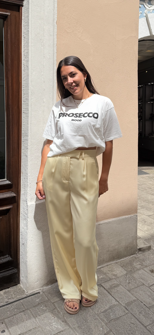 T-Shirt PROSECCO MOOD in weiß/schwarz