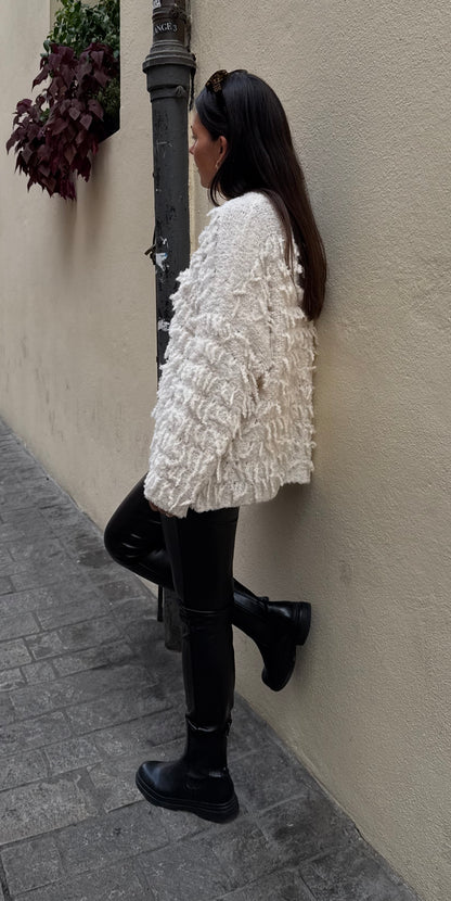 Peppercorn Leder Leggings in schwarz