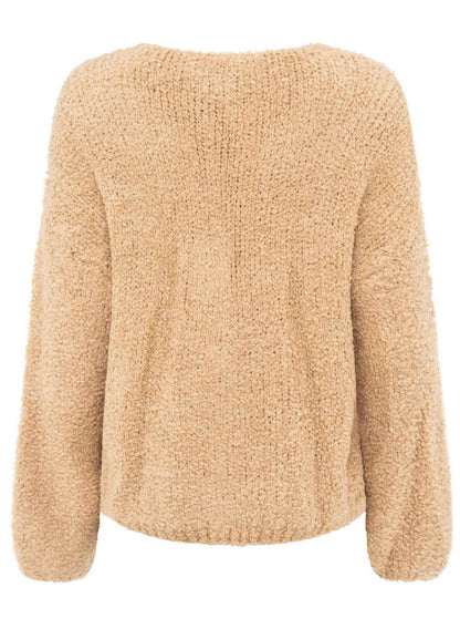 Zwillingsherz Plüsch Cardigan in beige