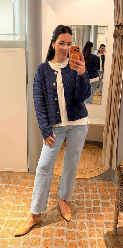 ZWILLINGSHERZ CARDIGAN HEART DUNKELBLAU