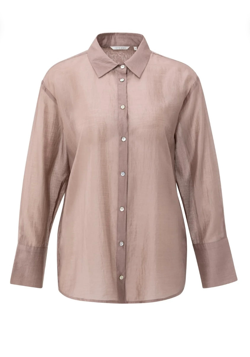 YAYA durchsichtige Bluse in blush pink