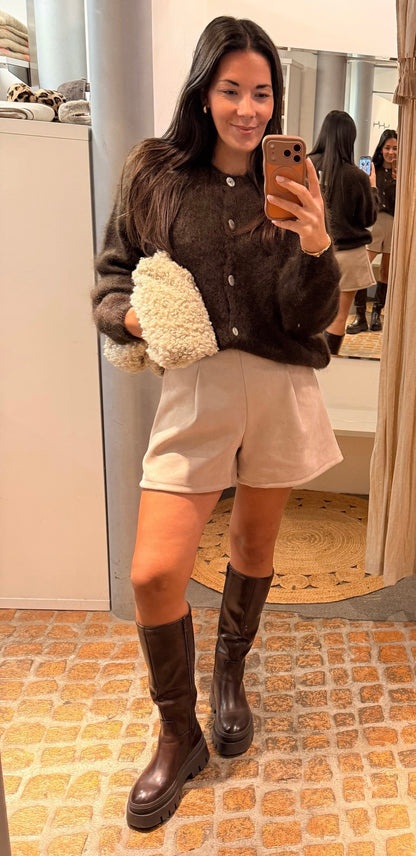 Kuscheliger Mohair Cardigan dunkelbraun