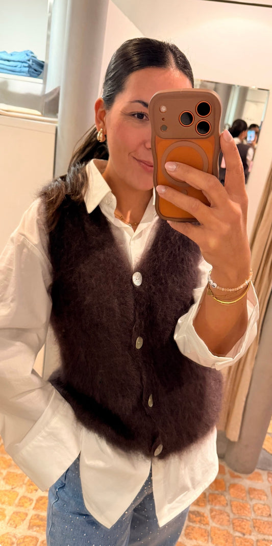 Mohai Pullunder Weste schokobraun