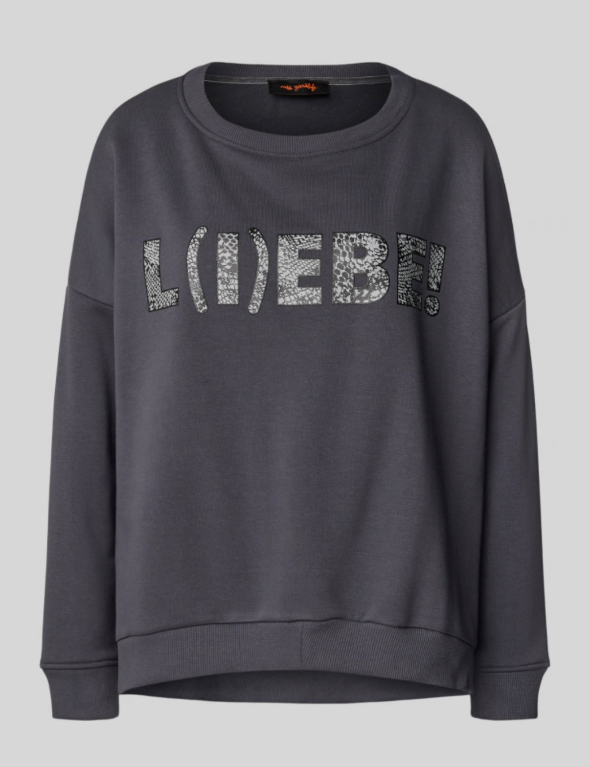 Miss Goodlife Sweatshirt L(I)EBE! in Anthrazit