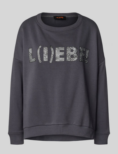 Miss Goodlife Sweatshirt L(I)EBE! in Anthrazit