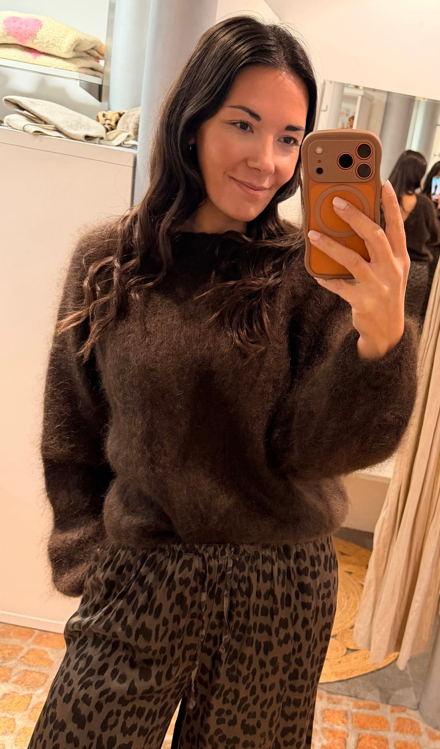 Kuscheliger Mohair Pullover chocolate