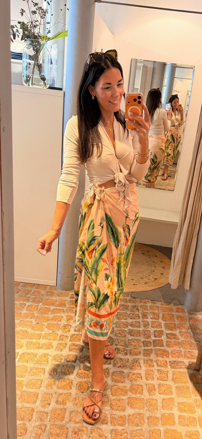MAXI PAREO BINDEROCK SIDE TIE FLOWER