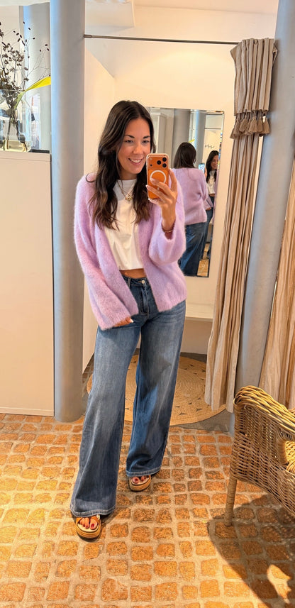 KUSCHELIGER MOHAIR CARDIGAN FLIEDER