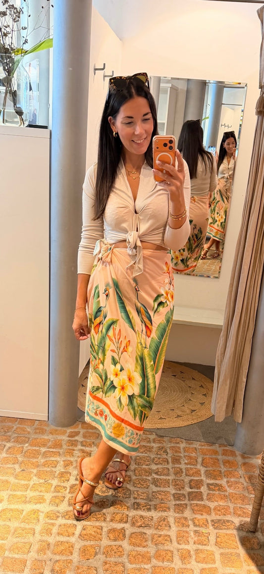 MAXI PAREO BINDEROCK SIDE TIE FLOWER