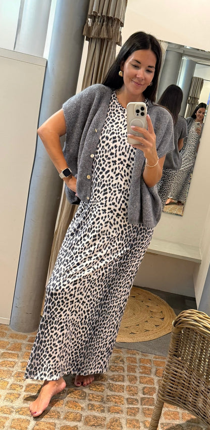 Oversized Strick Pullunder in Anthrazit