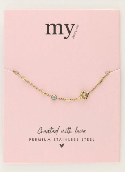 My Jewellery Minimalistisches Armband mit Strasssteinen gold