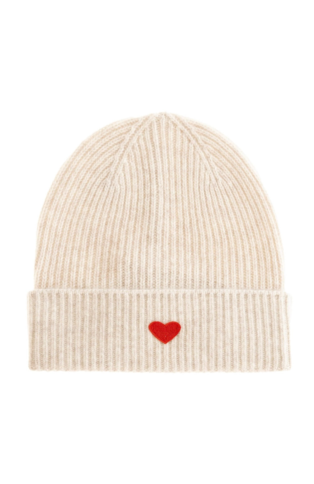 100% Kaschmir Zwillingsherz Mütze Herz ❤️ in beige