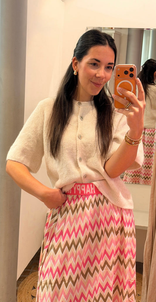 Cardigan Kurzarm in beige