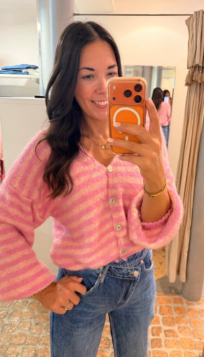 CARDIGAN PINK STRIPES
