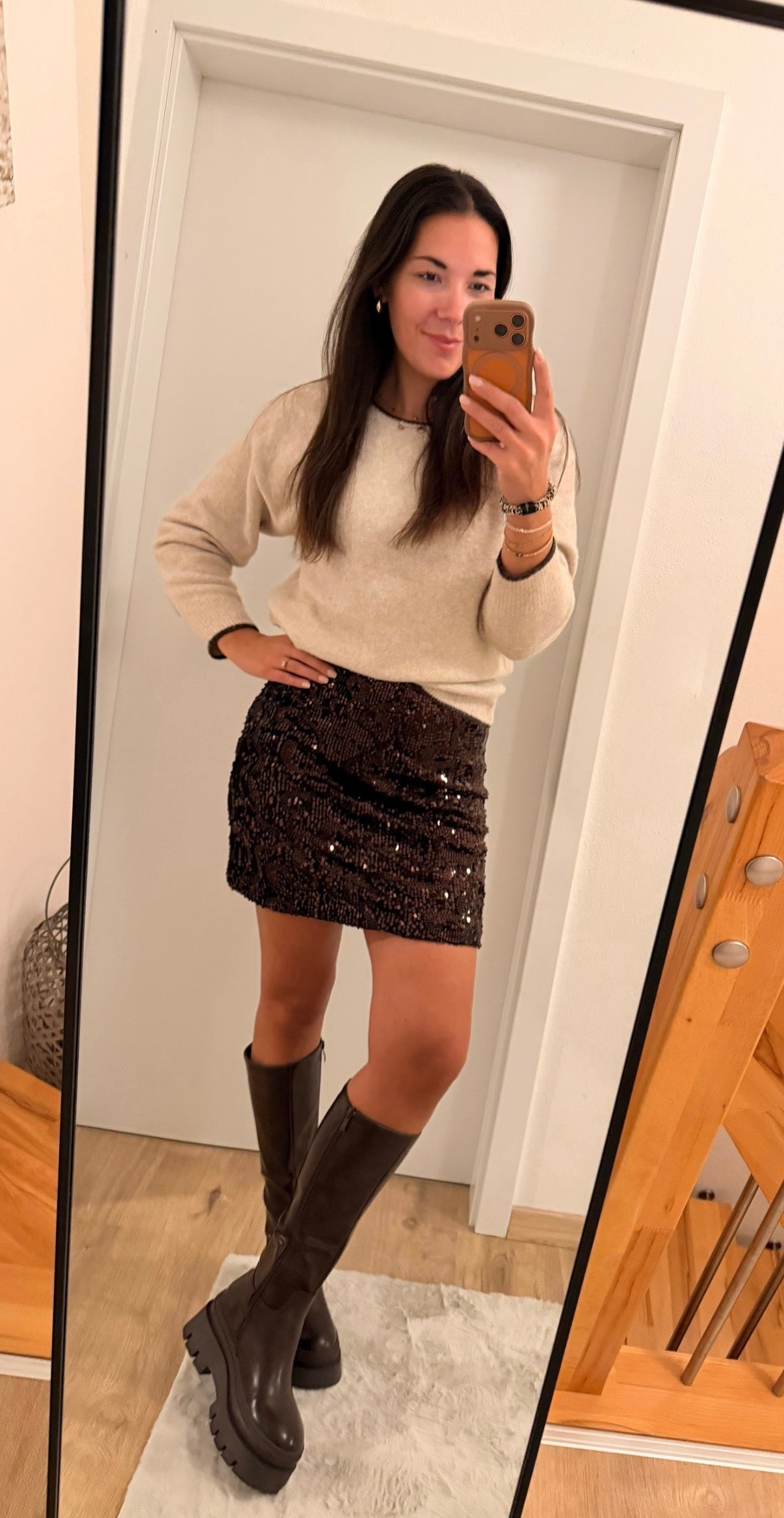 Strick Pulli BOW in beige