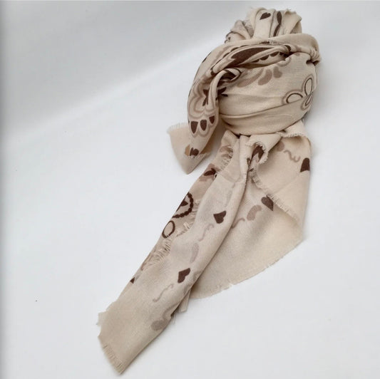 COZY SCHAL PAISLEY PRINT ECRÚ