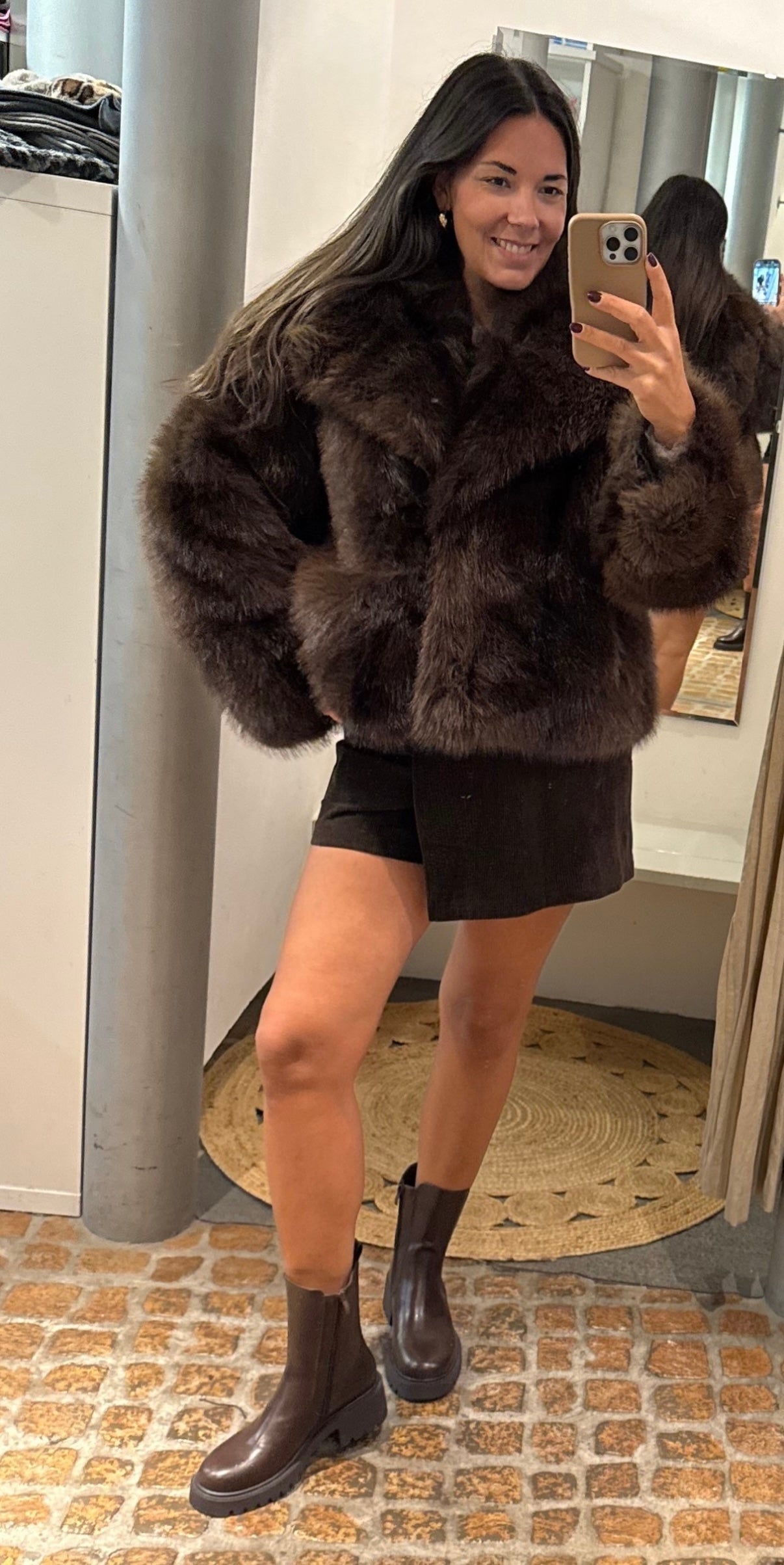 Felljacke Cosy in schokobraun