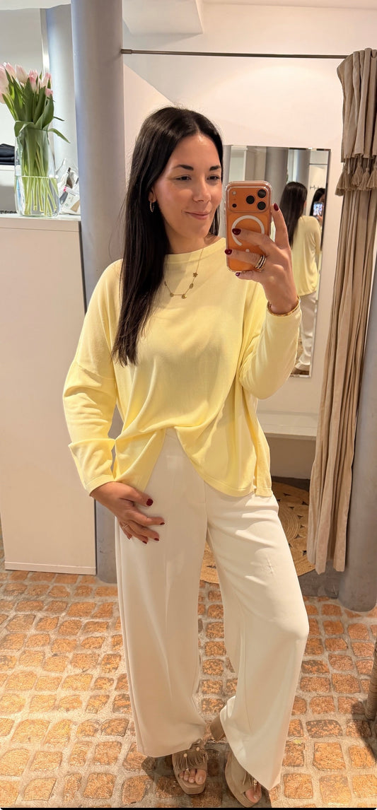 LONG SHIRT LOOSE BUTTER YELLOW