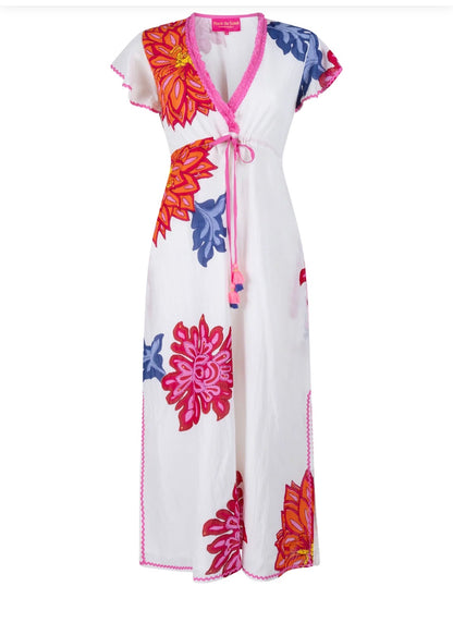 Place Du Soleil Midi Dress Big Flower
