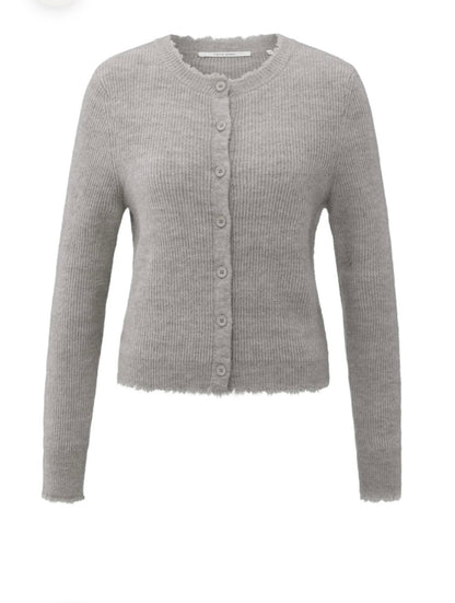 YAYA Cardigan taupe grau melange