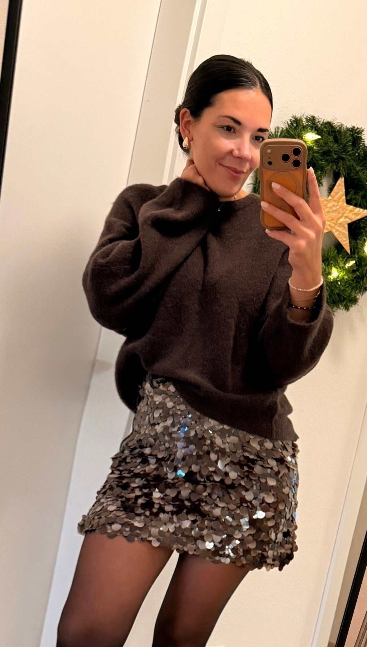 Pailletten Rock brown