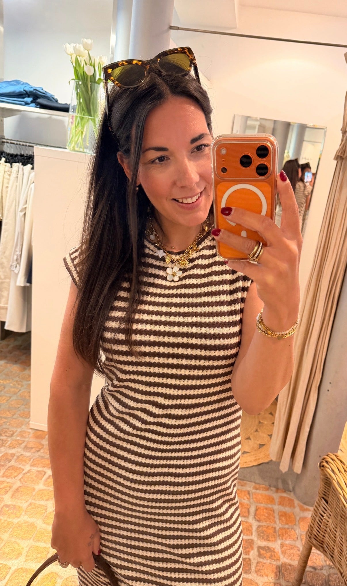 EVERYDAY KLEID STRIPES CHOCO