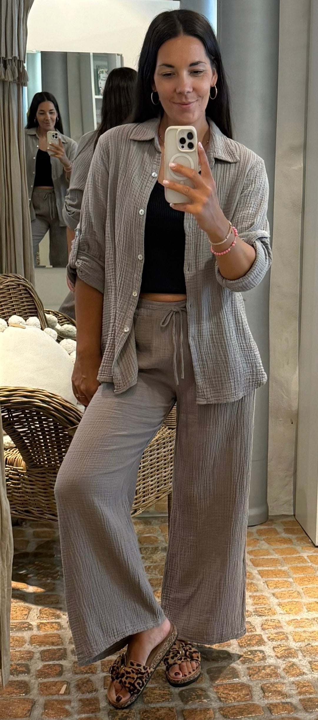 Musselin Set taupe