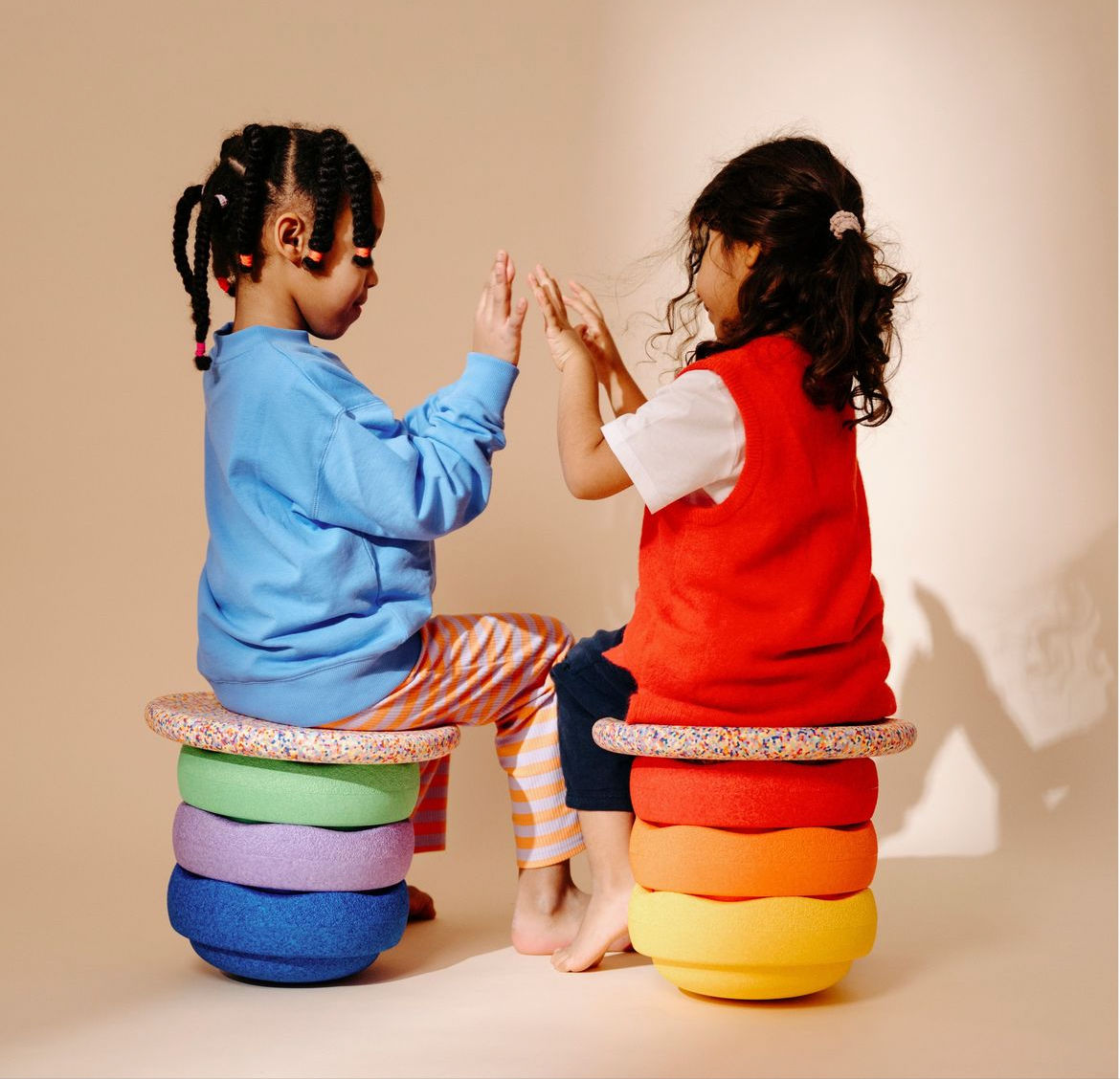 AKTIONS SET OSTERN Stapelstein Set 6+1 Rainbow Classic