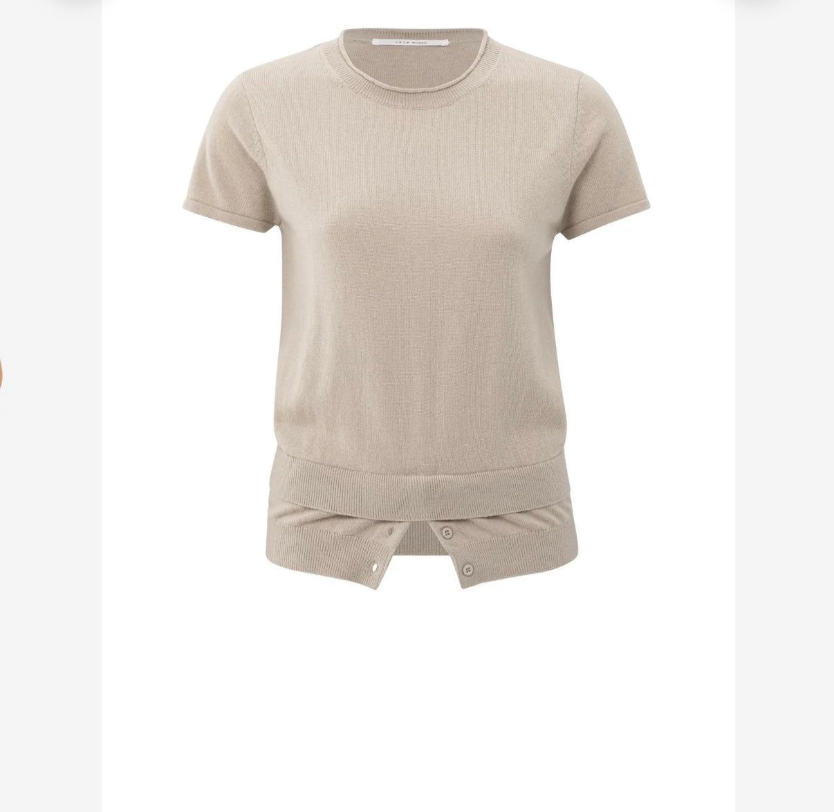 YAYA Strickoberteil Kaschmir mit doppeltem Saum in camel